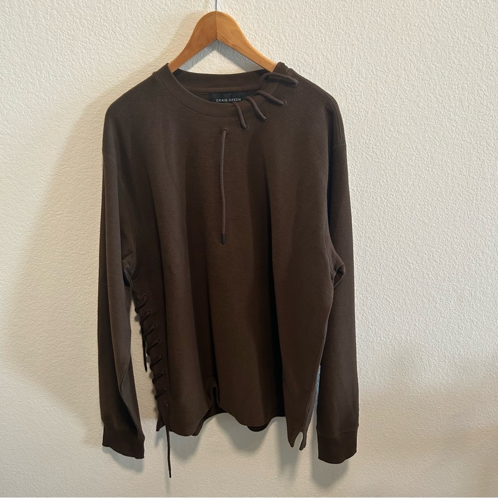 Craig Green Laced Weave collar Crewneck Sweatshirt hoodie rare